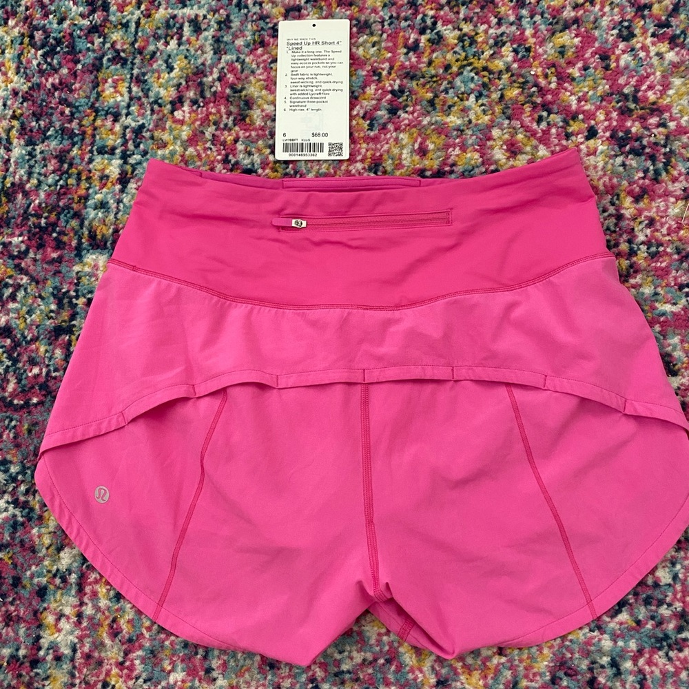 Lululemon speed up shorts sonic pink 4inch